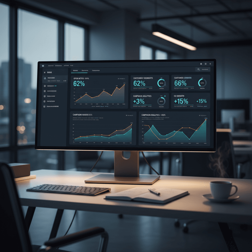 Email automation dashboard showing customer campaigns and analytics