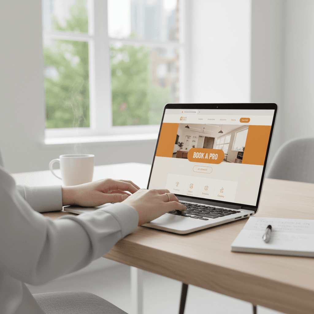 Designer building a high-converting website for a home service business